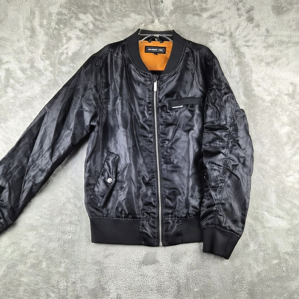 Members Only MA-1 Bomber Jacket 18 XL Black Full Zip Flight Aviator Utility